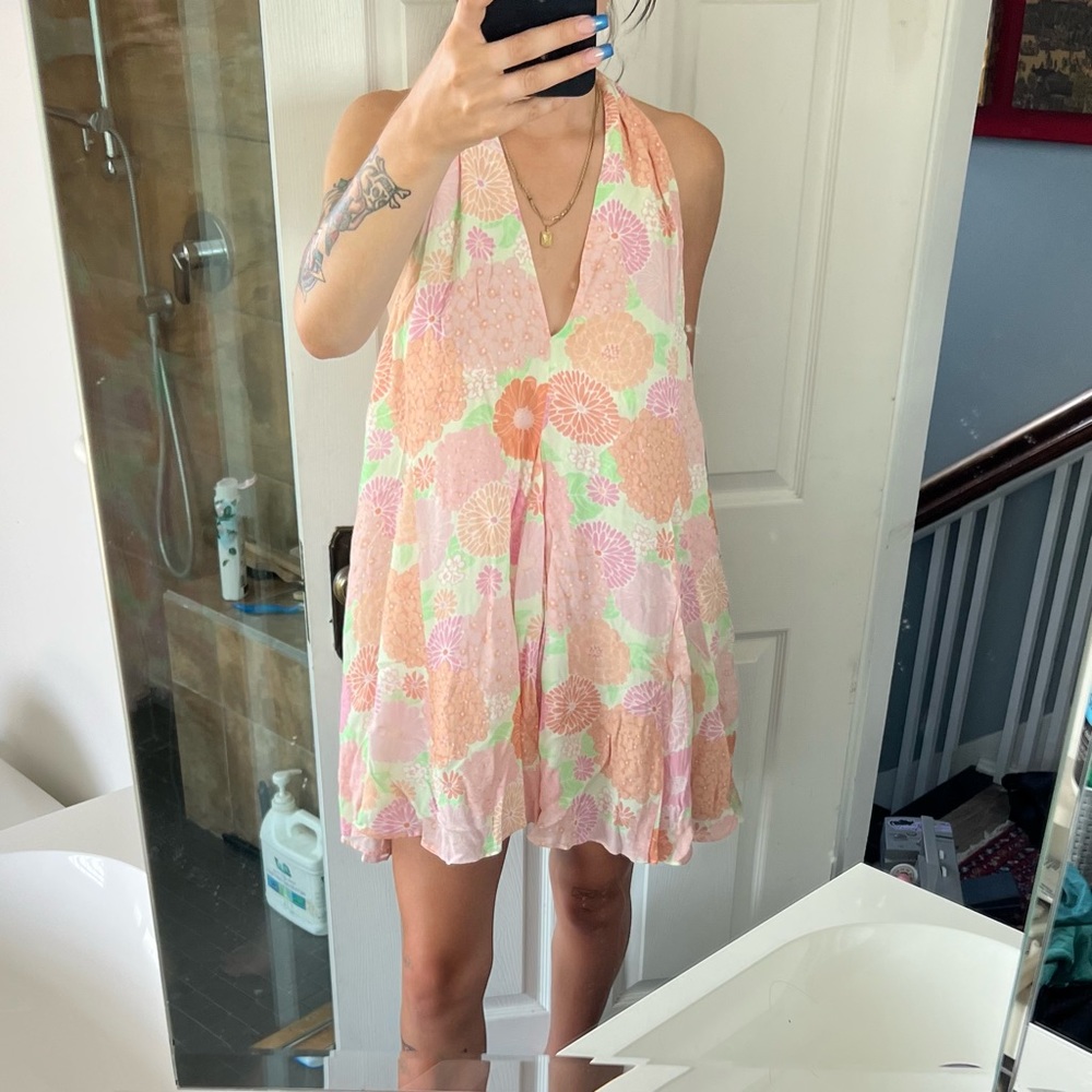 L’Academie Floral Halter Dress